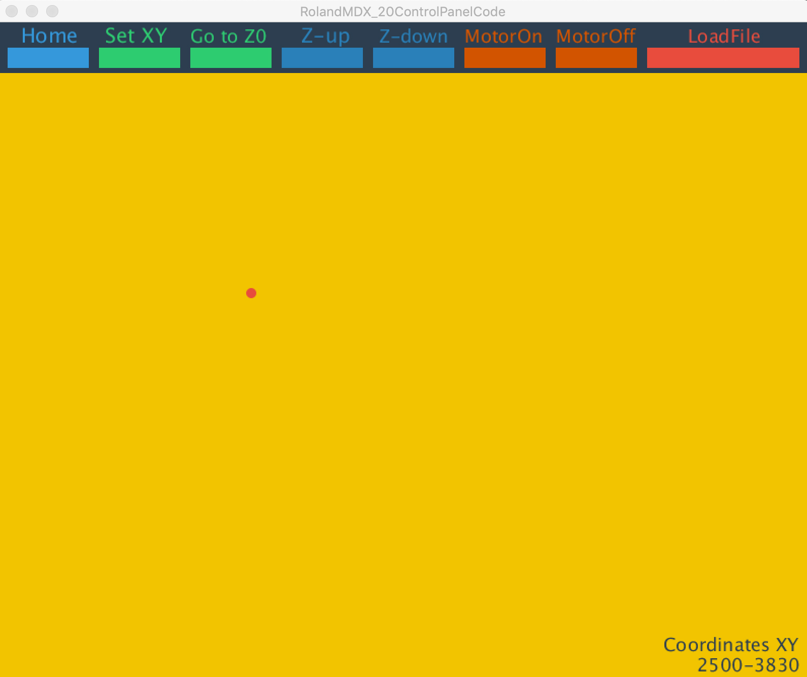 Roland MDX-20 graphic user interface control panel