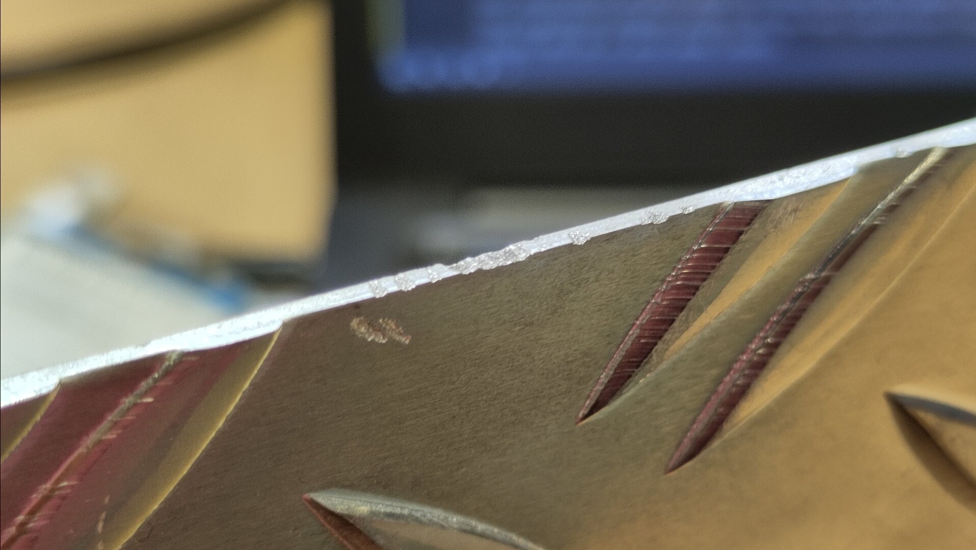 Cut Sample A with visible signs of removed material